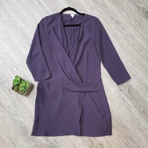 Wilfred Aritzia * Faux Wrap Dress Blue Low Cut 6